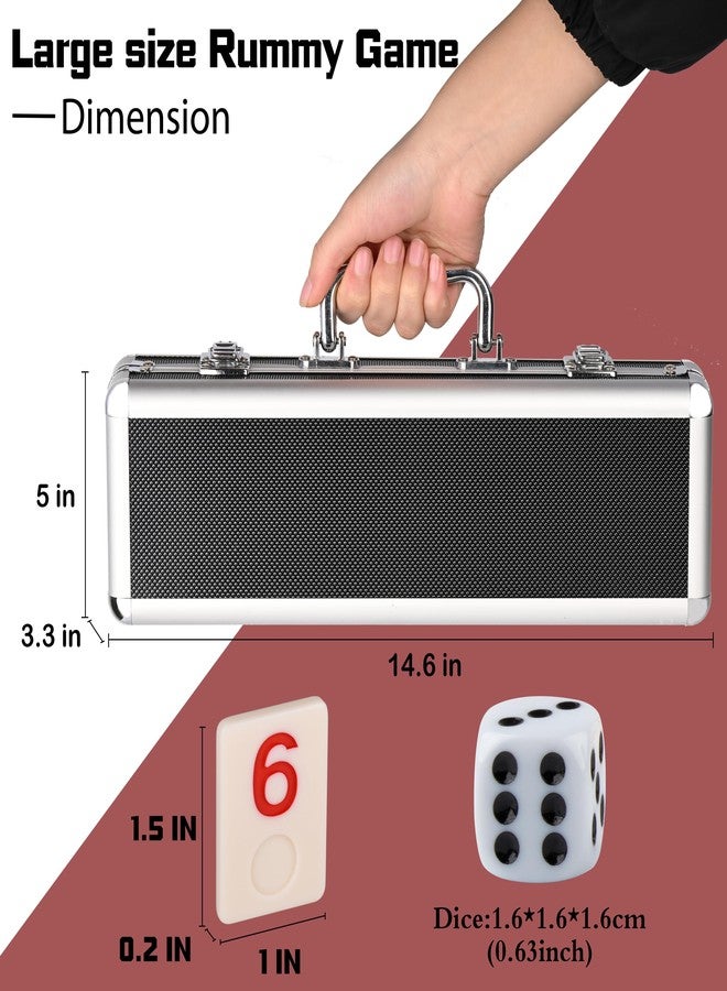 Doublefan Rummy Cube 4 Player Edition, 106 Rummy Cube Game Set with with 4 Plastic Racks in Portable Aluminum Case, Classic Board Game for Adults and - Image 2